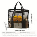 1Pc Oversized Mesh Beach Wash Bag, Large Capacity Storage Bag, Foldable Mesh Beach Tote Bag, Beach