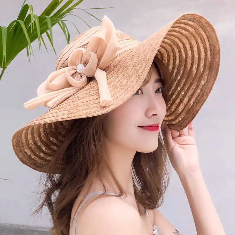 Hats for Women in Summer, Beach Hats, Seaside Outings, Face Covering, Sun Protection, Large Brim Sun Hats, Foldable Sun Hats